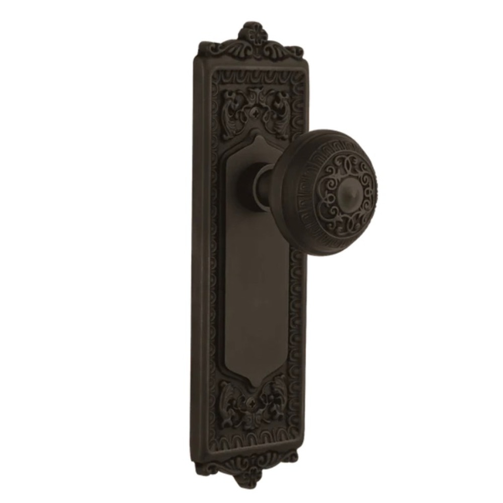Nostalgic Warehouse Egg & Dart Long Plate w/ Egg & Dart Knob, Oil Rubbed Bronze